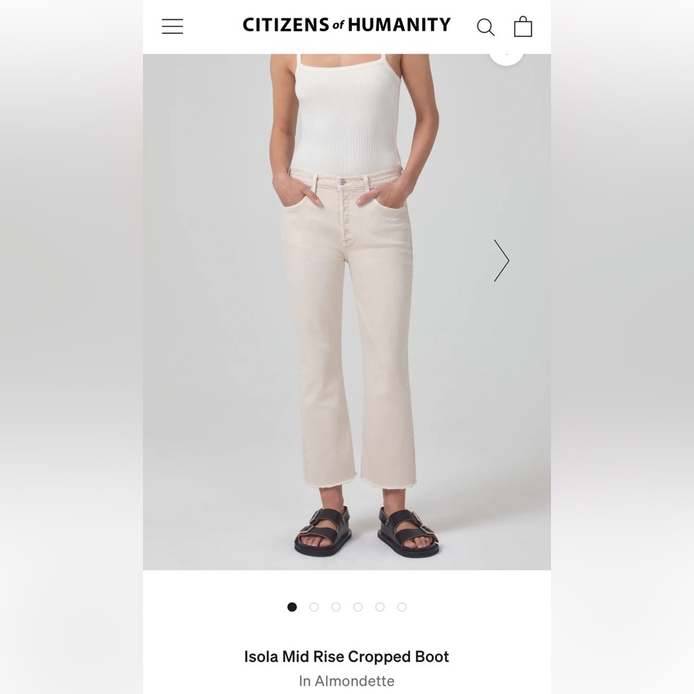 Citizens of Humanity Isola Cropped Boot NWT size 27 color Almondette